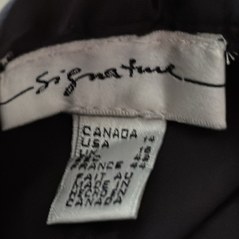 Signature black dressy/party pants satin elastic‎ waist sides wide leg sz 14 new - Picture 6 of 10
